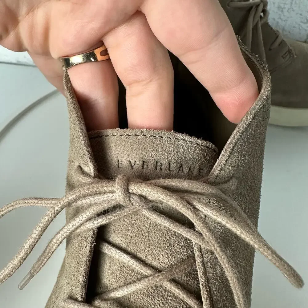 Everlane Desert Boot Pebble Suede Leather Lace Up Shoes Brown 11
